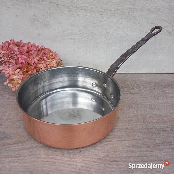 Duża miedziana głęboka patelnia poj 25 litra Warszawa