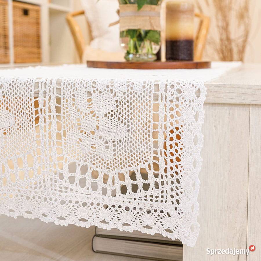 Nowy bieżnik szydełkowy obrus serweta 50x100 Kielce