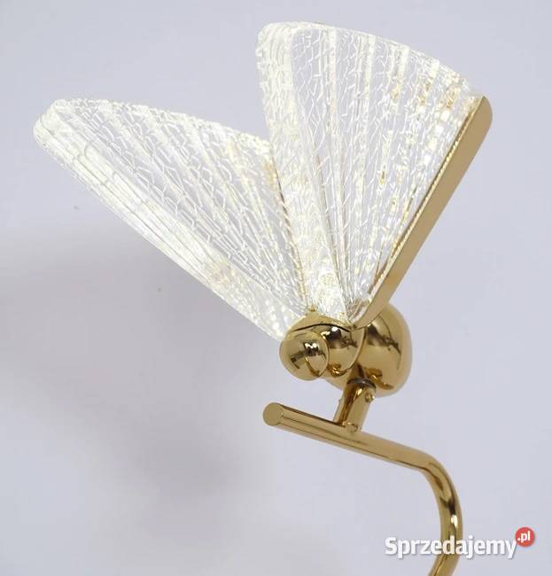 Lampa stołowa kryształowa MOTYL złota lampa mazowieckie Warszawa