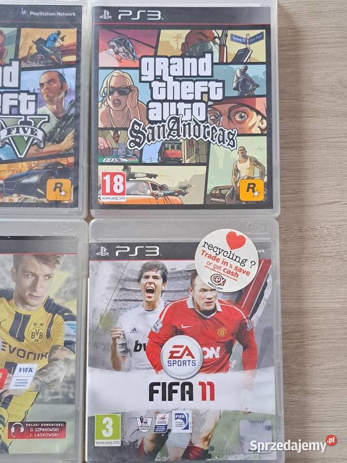 Gry na 3 GTA San Andreas GTA V Fifa 11 17 Gran Radom