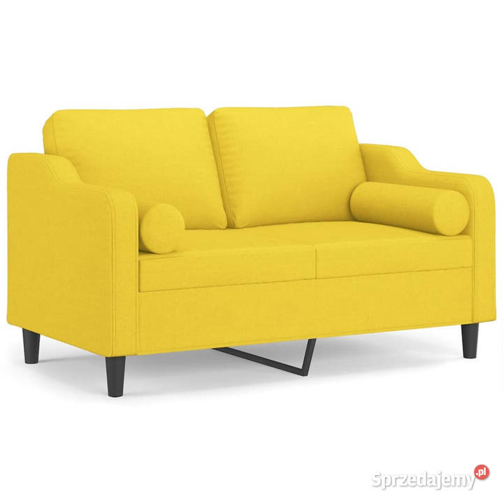2osobowa sofa z poduszkami jasnożółta 120 Warszawa