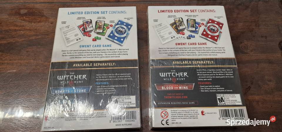 Wiedzmin witcher karty gwint nowe folia serca z Sztabin