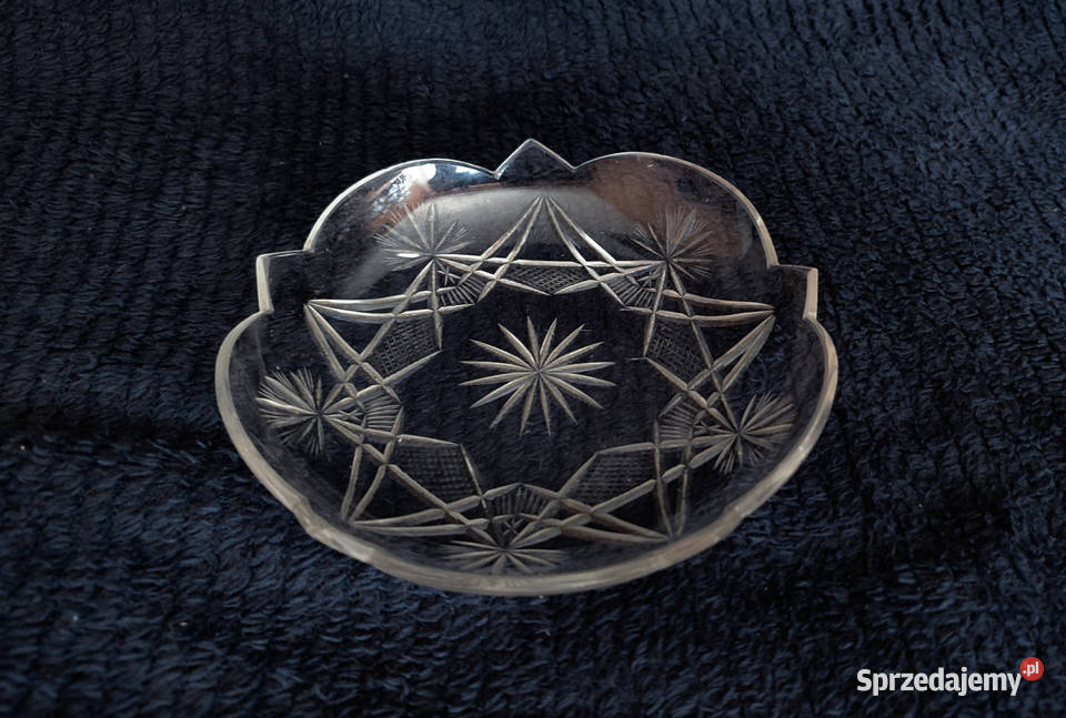 talerzyk deserowy ze szlifem prl szkło Gdańsk sprzedam