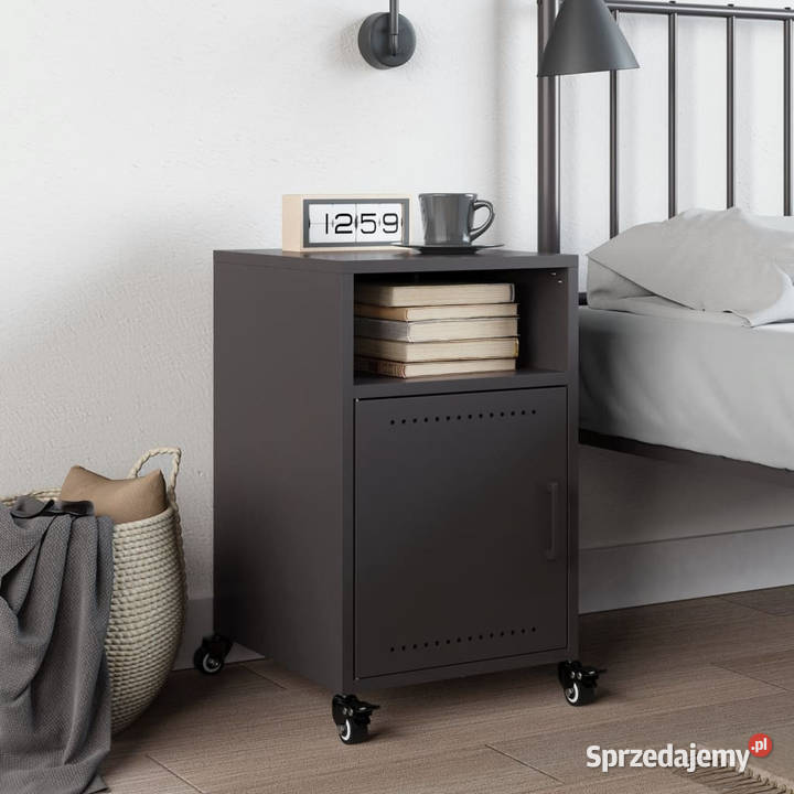 Szafka nocna czarna 36x39x59 stal WM846716 Nocne Warszawa