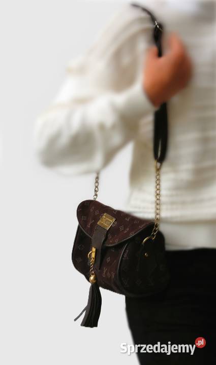 Zamszowa brązowa torebka na ramię Louis Vuitton Lublin