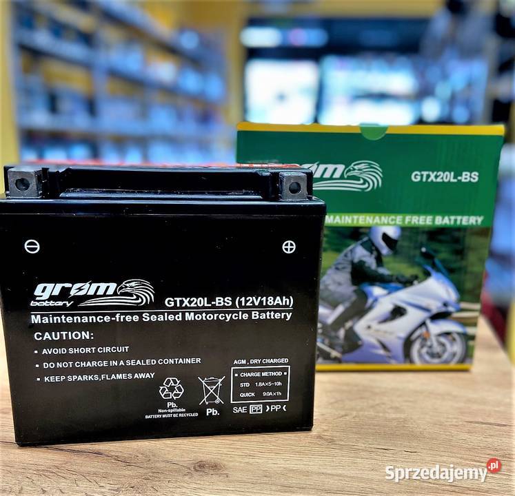 Akumulator motocyklowy GROM GTX20LBS 12V 18Ah Rybnik