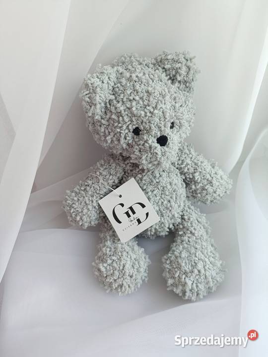 Maskotka miś 28 handmade szary/srebrny Jawornik Polski