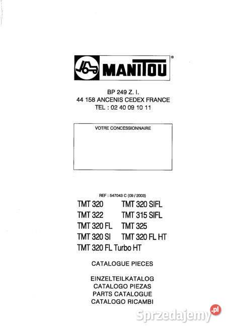 Manitou TMT320 TMT322 TMT320FL TMT315 TMT325