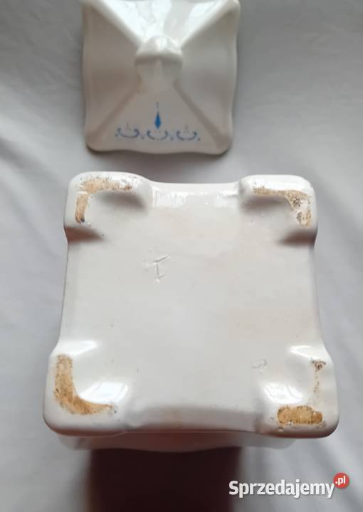 Secesyjny fajansowy pojemnik kuchenny na Sago Koźminek