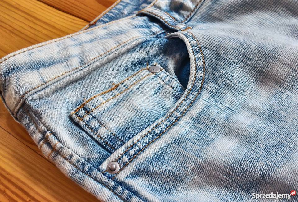 Nowe spodnie jeansy dżinsy HM 33 42 XL acid wash Szczecin
