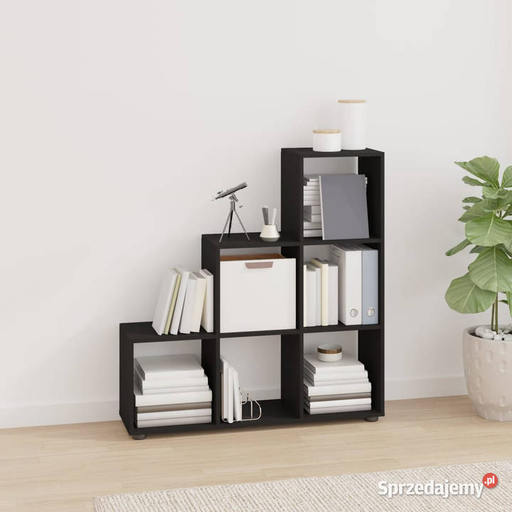 Regał schodkowy czarny 107 materiał Regały