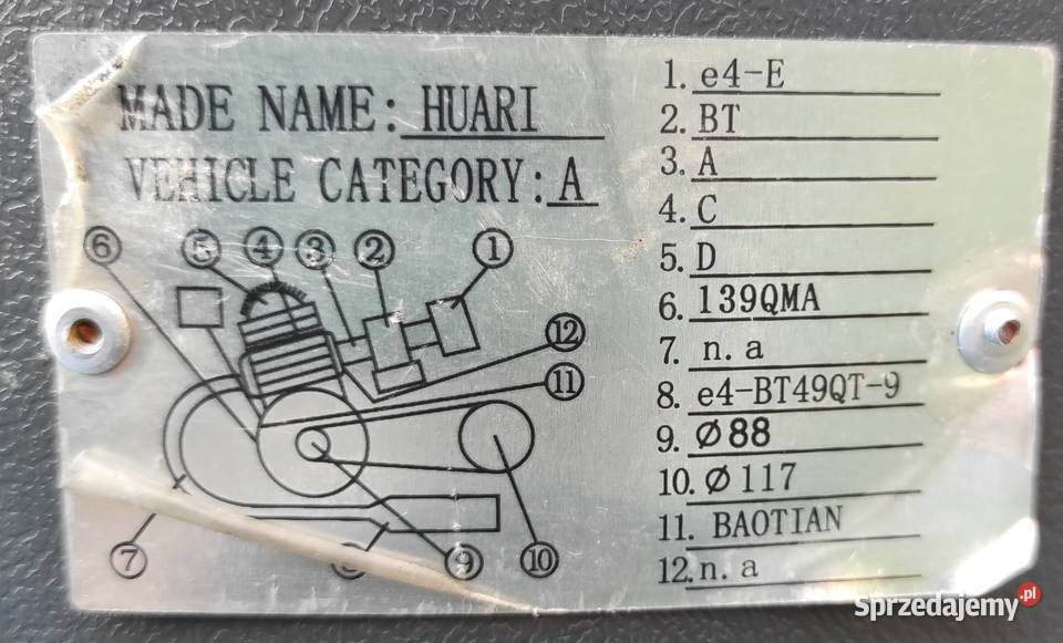Thunder 50 Motorower skutere 22 kW 2007r perła Baotian Gierałtowice