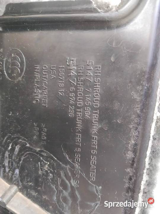 TAPICERKA BOCZEK BAGAŻNIKA LEWY PRAWY TYŁ KPL osobowe