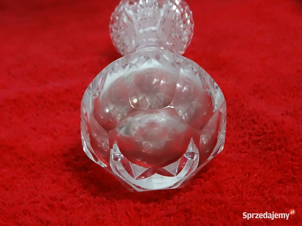Elegancki Wazon Kryształowy Szlif Ręczny PRL Biłgoraj