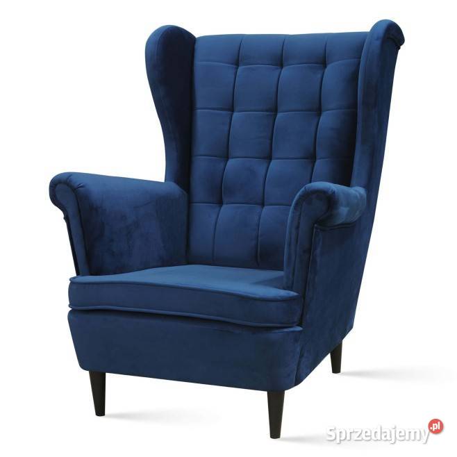 Fotel Uszak Skandynawski Granatowy Dostawa 0 Tarchały Małe
