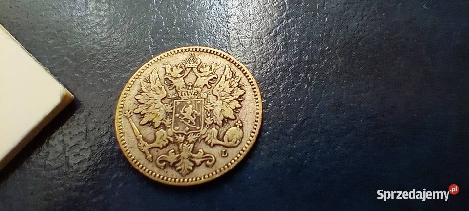 Stare monety 25 pennia 1901 Finlandia srebro Numizmatyka Lesko