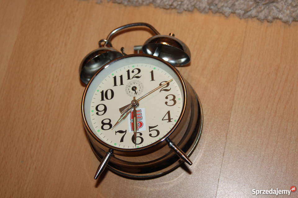 Prawdziwy duży budzik ze starych czasów PRL Luboń