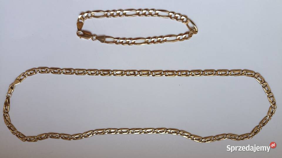 Złoty łańcuszek i branzoletka złomu 235 gram 7 Mława