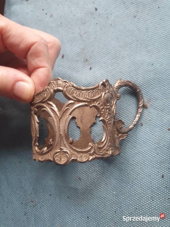 Metalowy uchwyt do szklanki stary rosyjski ZSRR Warszawa sprzedam