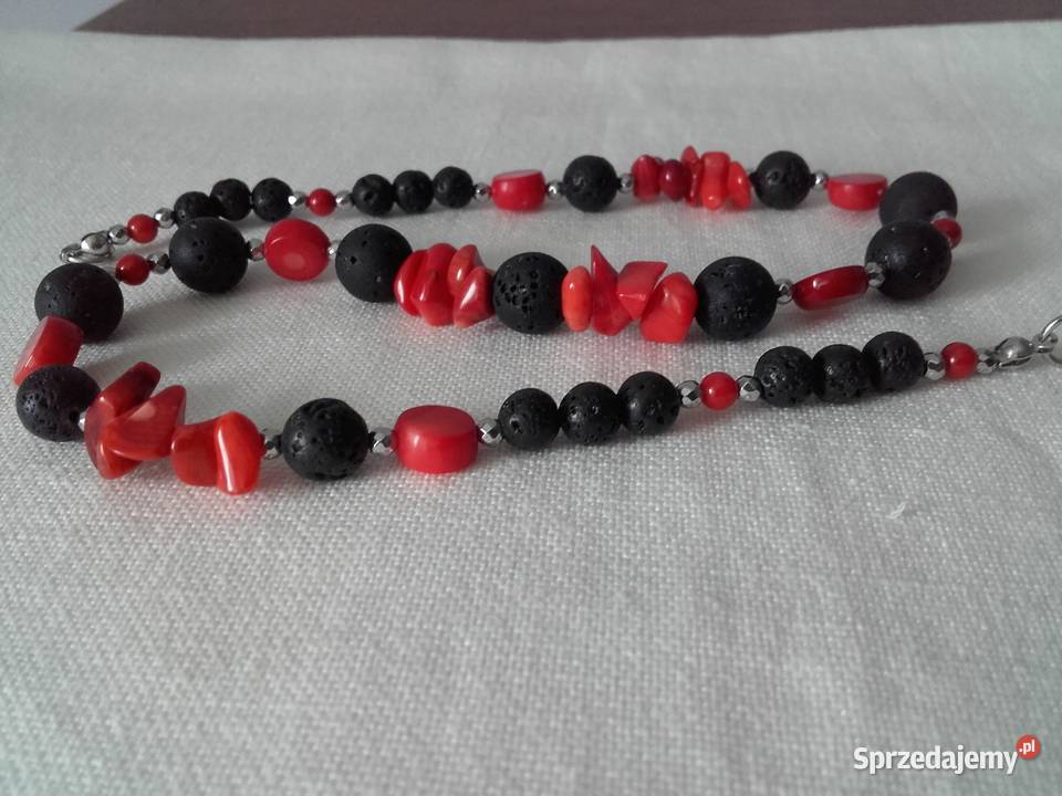 Naszyjnik koral lawa Naszyjniki Warszawa