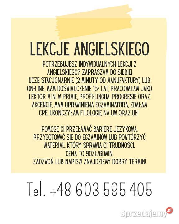 Korepetycje angielski Manufaktury Łódź