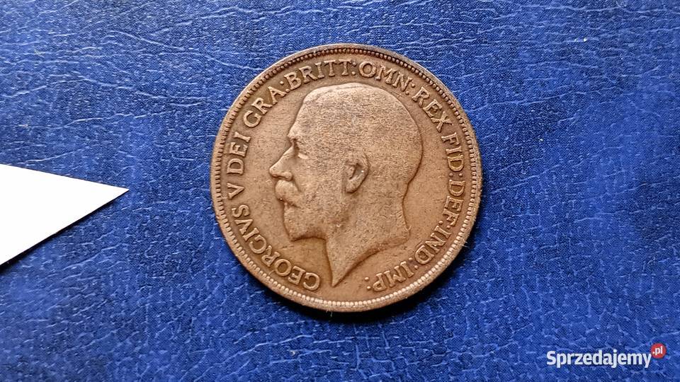 Stare monety 1 pens 1917 Anglia Lesko sprzedam