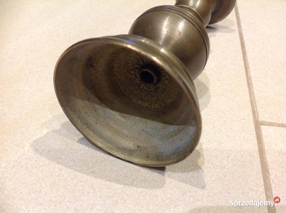 STARY Świecznik Mosiężny