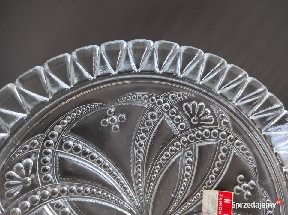 Patera Koral stare szkło PRL Ząbkowice Nowa Białystok