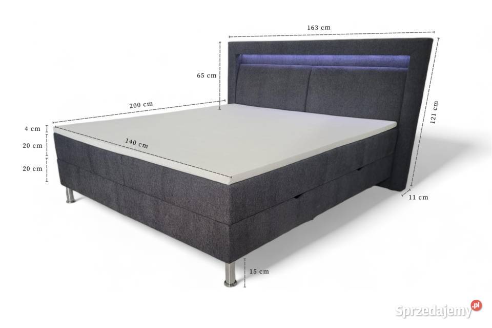 Łóżko Kontynentalne Z Pojemnikiem Luna Różne Tarchały Małe