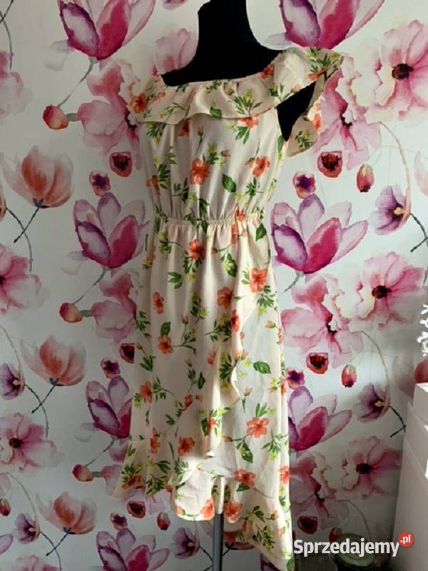 ff sukienka elegancka modny wzór kwiaty floral Choszczno