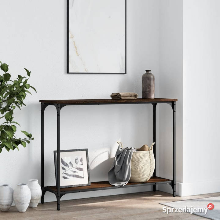 Stolik konsolowy brązowy dąb 101x305x75 WM837706 Warszawa