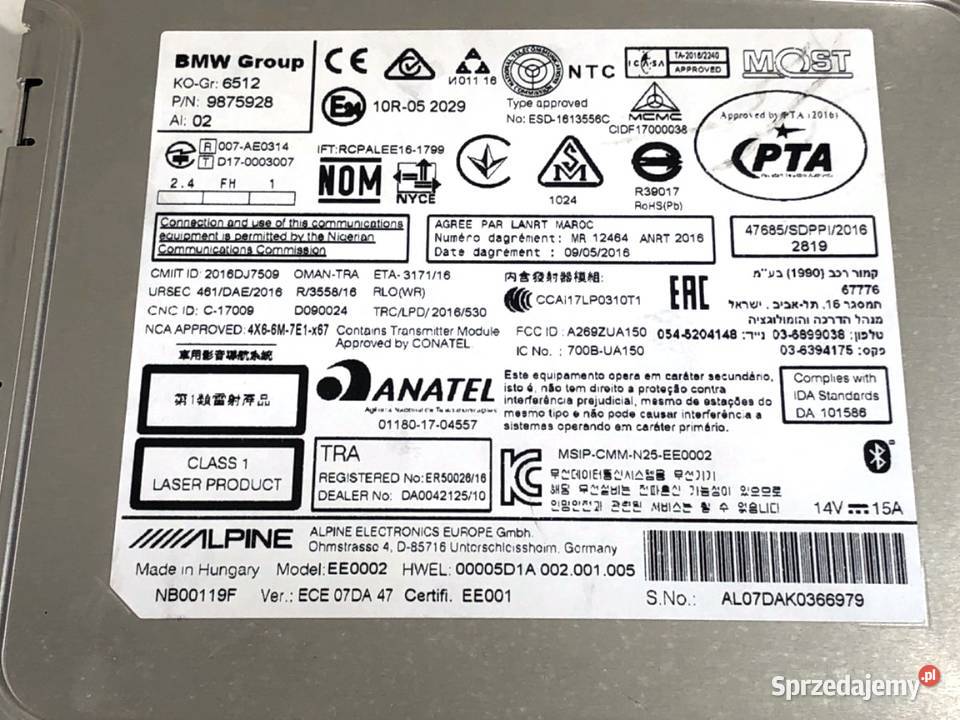 RADIO NAWIGACJA BMW G30 9875928 ODTWARZACZ podkarpackie