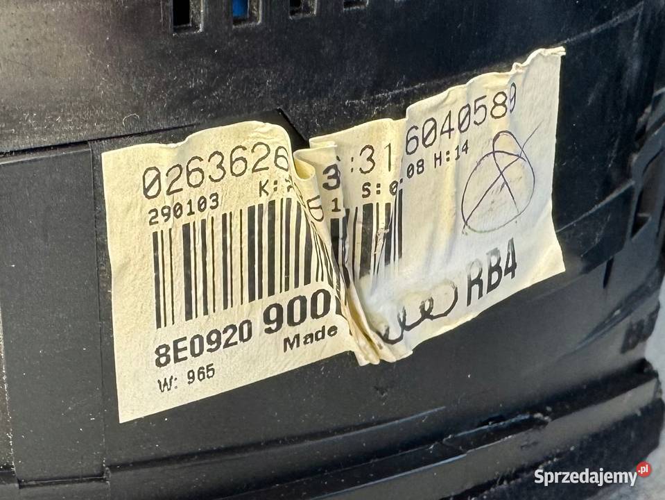 LICZNIKI PRĘDKOŚCIOMIERZ AUDI A4 B6 8E0920900L mazowieckie Warszawa