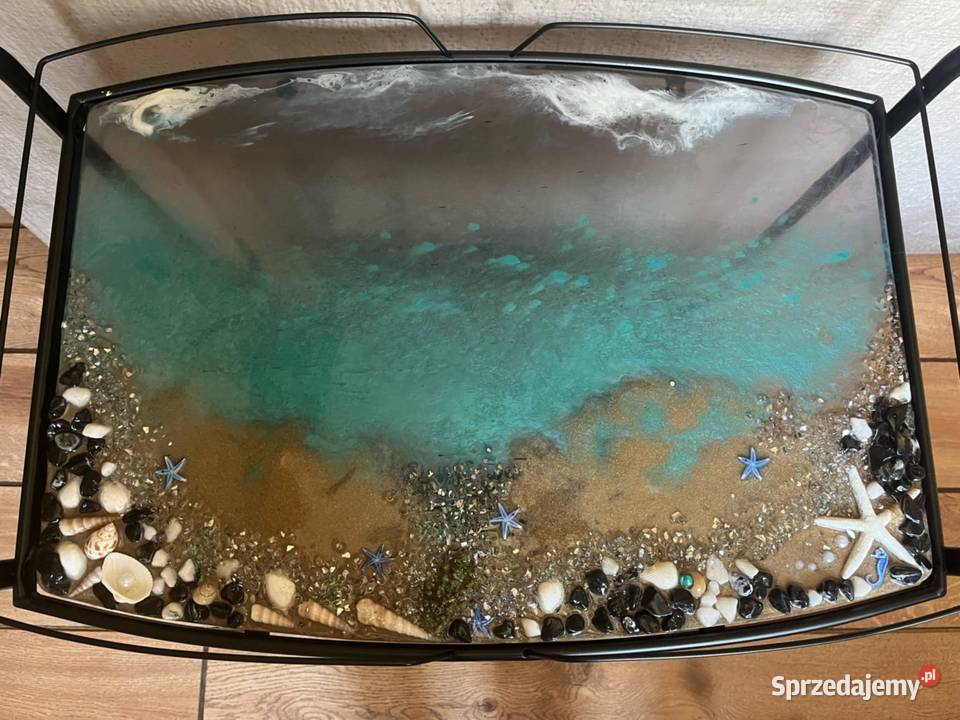 Barek stolik z żywicą z motywem morskim Radomsko