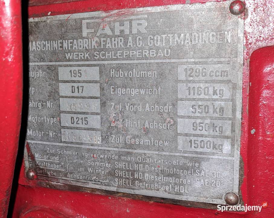 Traktor Fahr D 17 Jenin