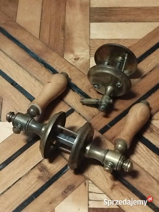 Klamka drzwiowa retro łazienkowa mosiężna PRL Częstochowa