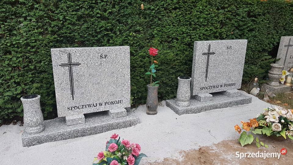 2 Nagrobki amerykańskie 1943 strzegomski granit dolnośląskie Świdnica sprzedam