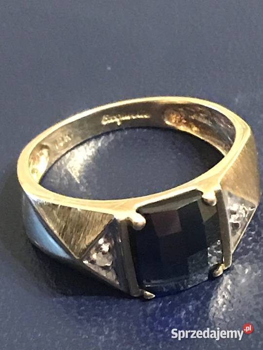 Pierścień męski z szafirem i diamentami Biżuteria dla Panów Warszawa