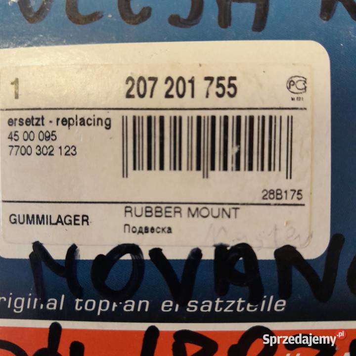 Tuleja wahacza 207201755 TOPRAN Opel Movano NOWA Ryki