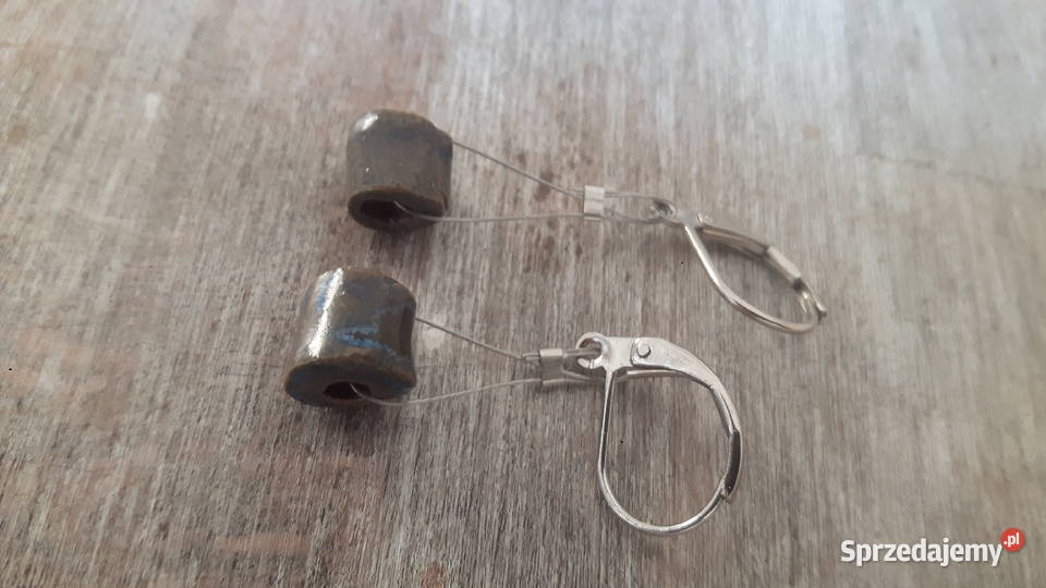 Kolczyki ceramiczne ręcznie wykonane Rękodzieło mazowieckie Otwock