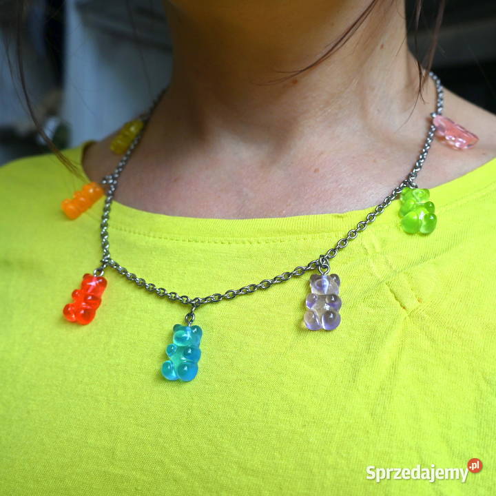 Naszyjnik z żelkami kolorowe misie