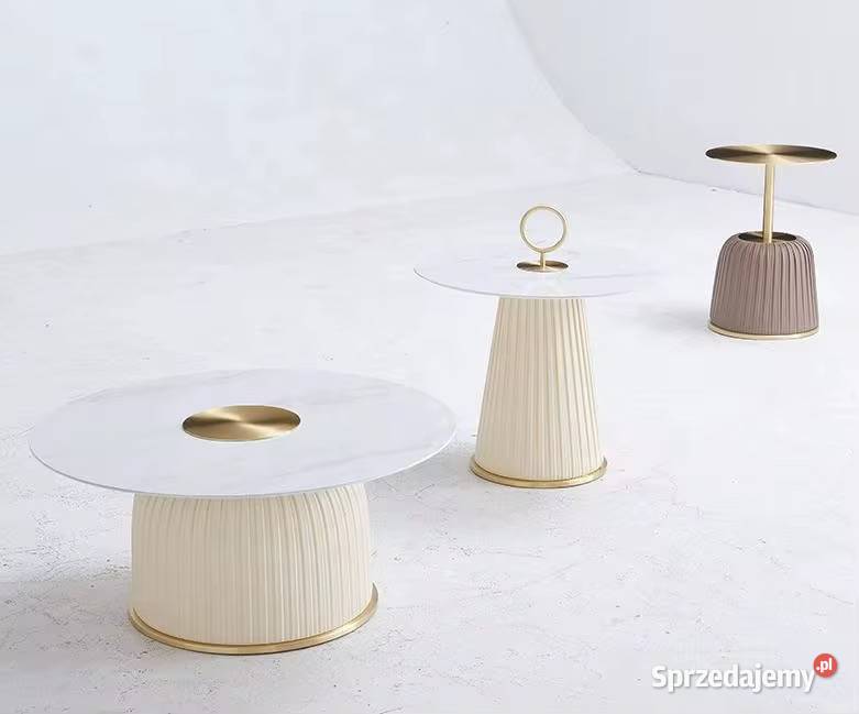 Złoty stolik kawowy plisowany Premium z Golkowice sprzedam
