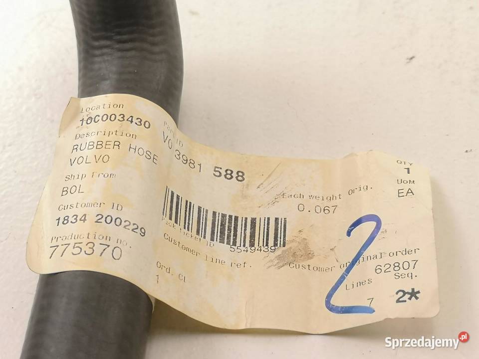 PRZEWÓD GUMOWY WEBASTA VOLVO FMFH 1012 NOWY