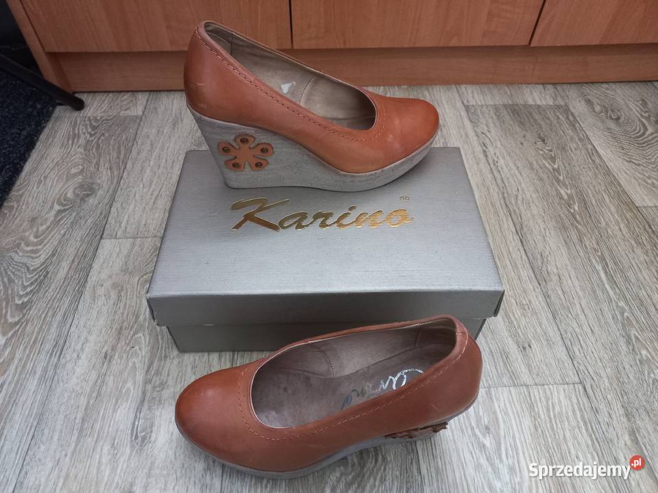 Buty skórzane czułenka pantofle na koturnie 39 lubelskie Puławy sprzedam