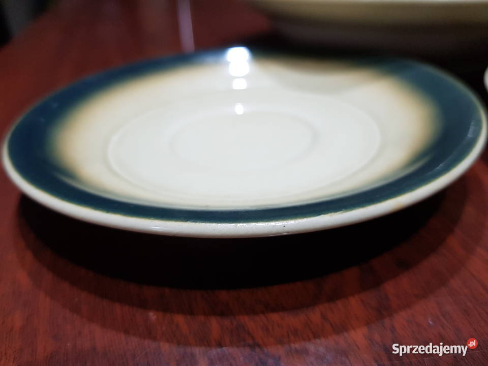 talerze komplet PRL kamienne ceramika Kielce