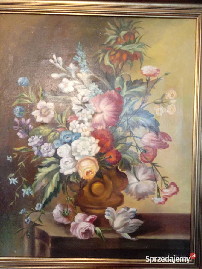 obraz olejny kwiaty na płótnie ręcznie malowany Piotrówek