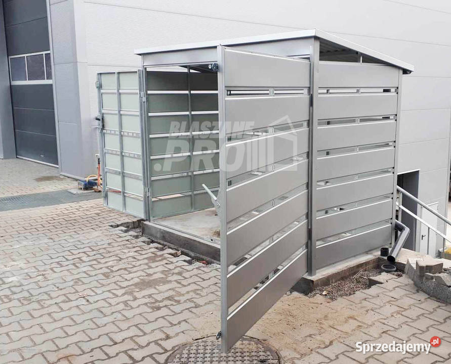 Wiata śmietnikowa spad tył 24x12m Srebrny Jastrzębie-Zdrój