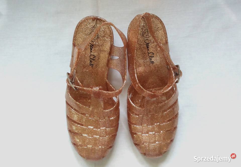 SANDAŁY damskie ZŁOTE guma r 3839 NOWE Białystok