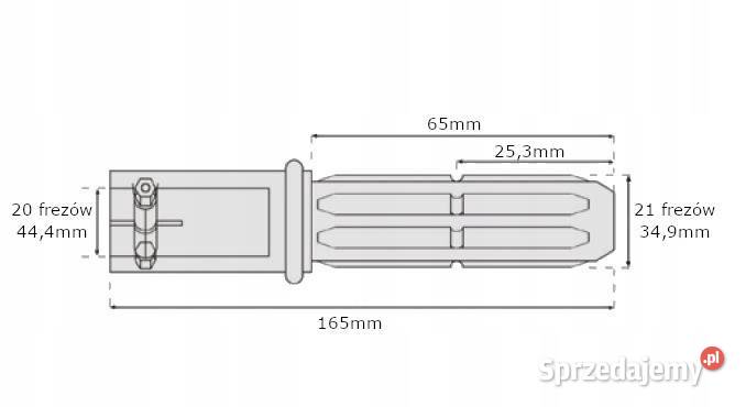 Adapter WOM 20 frezów 444mm21 frezów 349mm