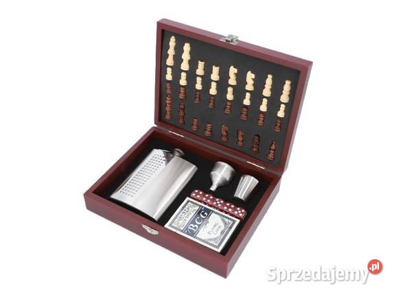 Zestaw Szachy Piersiówka Kieliszek Lejek Karty Ostrowy nad Okszą